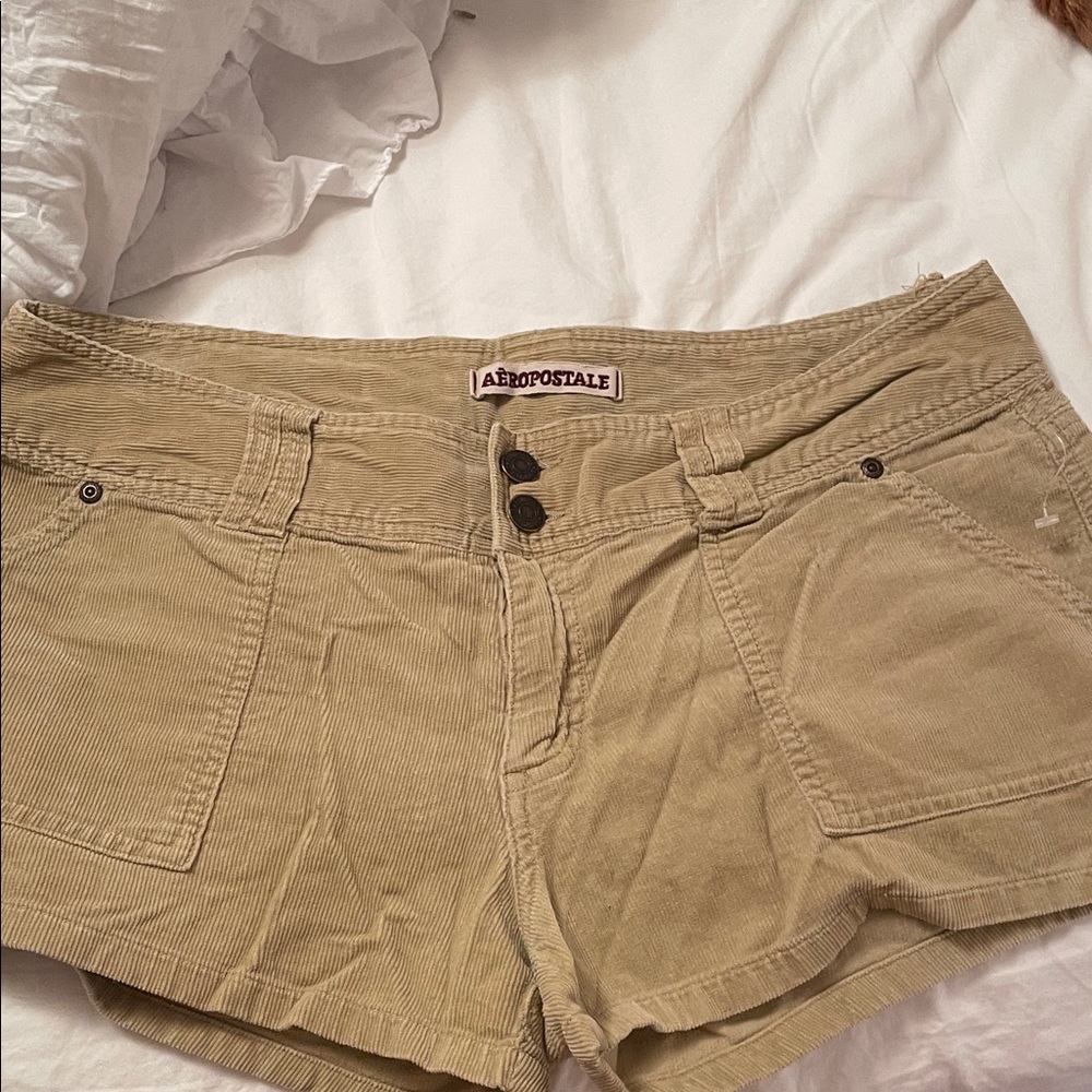 Aeropostale Women's Khaki Corduroy Shorts - Light Tan
